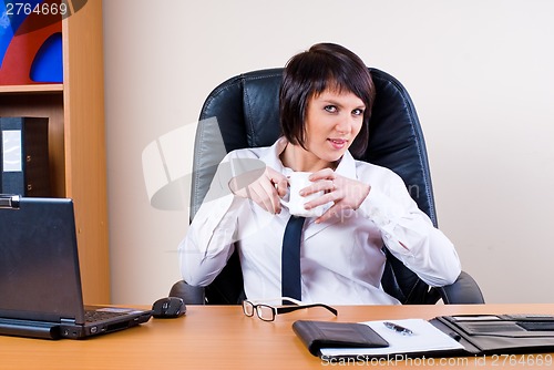 Image of Business woman with laptop