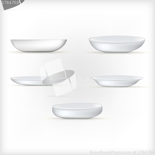 Image of Illustration of white dishes