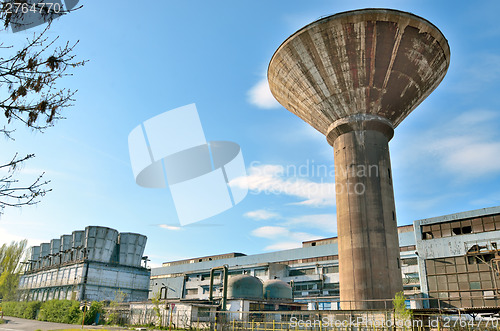 Image of industrial water tower