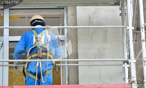 Image of worker on a scaffold