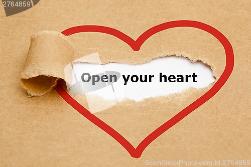 Image of Open Your Heart Torn Paper