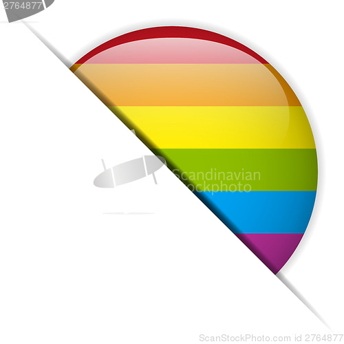 Image of Gay Flag Circle Striped Button