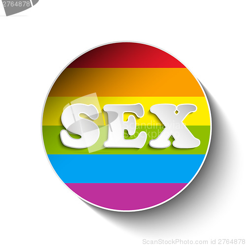 Image of Gay Flag Circle Striped Sticker