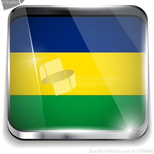 Image of Brazil Flag Square Yellow Green Blue Background