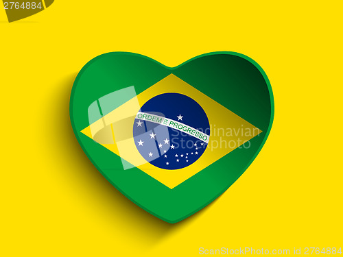 Image of Brazil 2014 Heart with Brazilian Flag