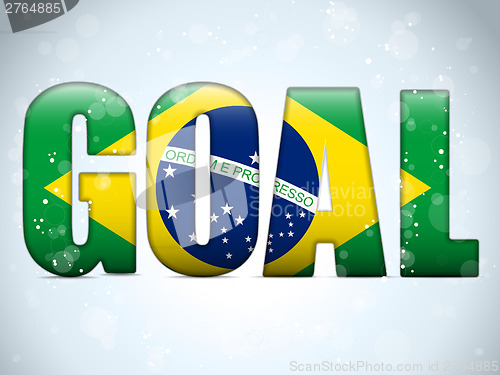 Image of Brazil 2014 Goal Soccer Letters with Brazilian Flag