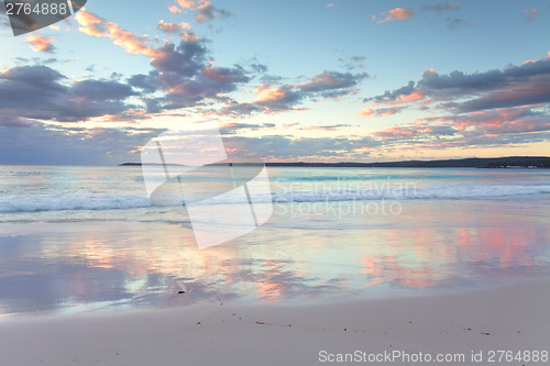 Image of Pretty pastel dawn sunrise at Hyams Beach NSW Australia