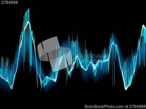 Image of Bright sound wave on a dark blue. EPS 10