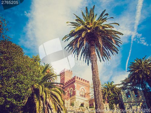 Image of Retro look Albertis Castle in Genoa Italy