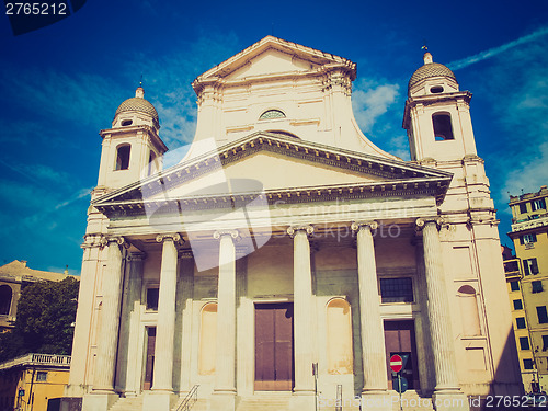 Image of Retro look Santissima Annunziata church in Genoa Italy
