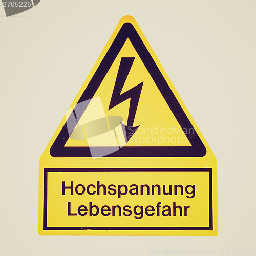 Image of Retro look Danger of death Electric shock