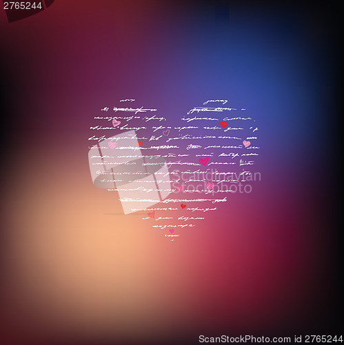 Image of Love. Handwriting card.