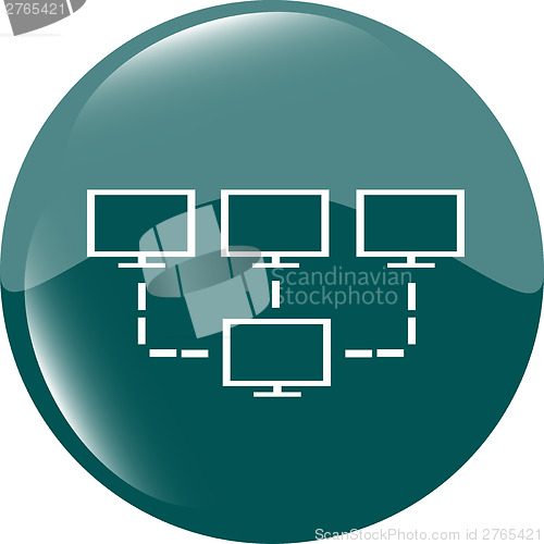 Image of laptop or computer net sign web button icon isolated on white