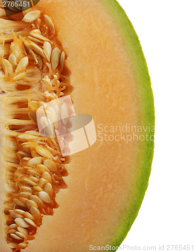 Image of Side Of An Orange Honeydew Melon
