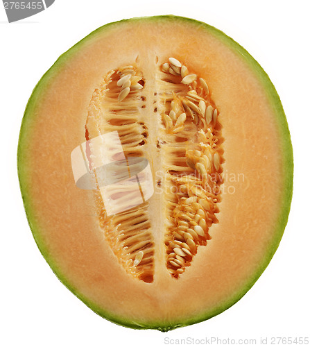 Image of Half Of An Orange Honeydew Melon