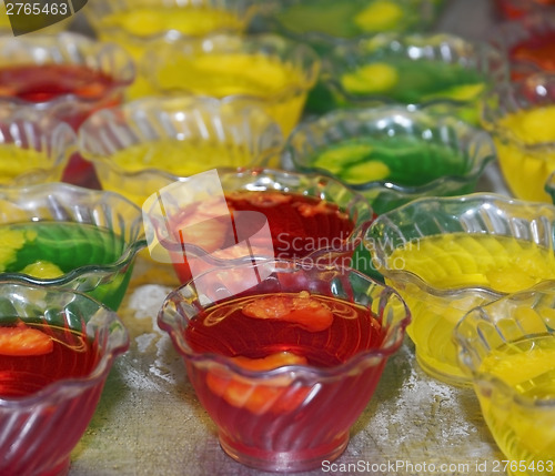 Image of Jello Desserts In Plastic Bowls 