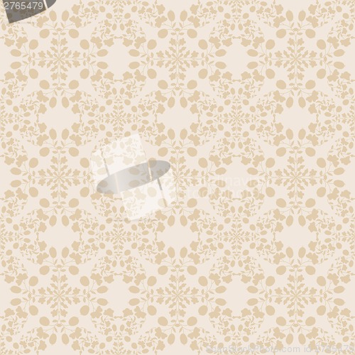 Image of neutral floral wallpaper. plant swirls and curves