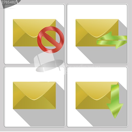 Image of Set of icons four envelopes