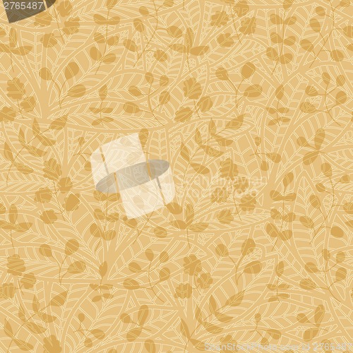 Image of neutral floral wallpaper. plant swirls and curves