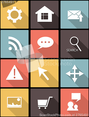 Image of web icons in Flat Design for Web and Mobile