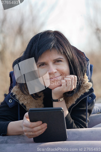 Image of Woman with ebook