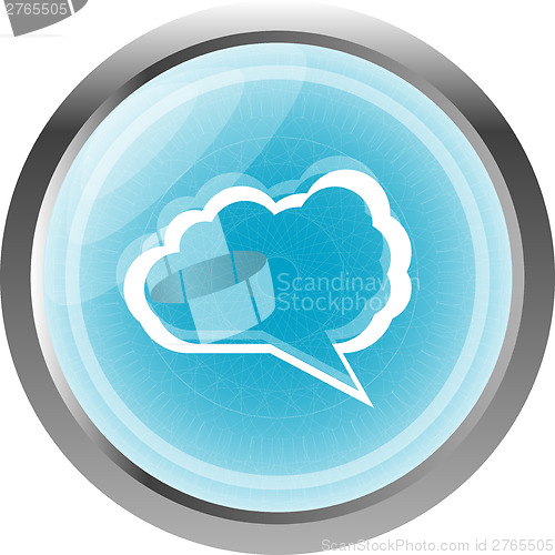 Image of abstract cloud on web icon button isolated on white