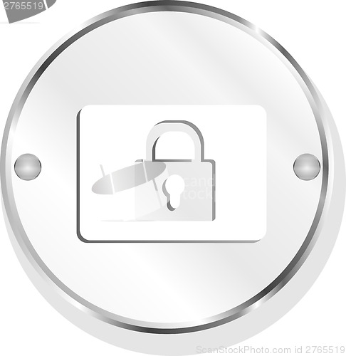 Image of closed padlock icon web sign isolated on white