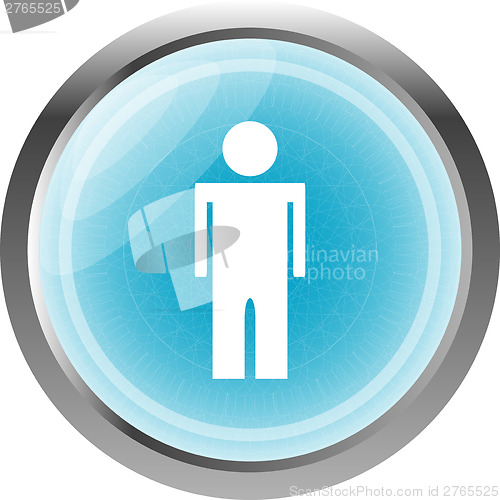 Image of icon button with man inside isolated on white