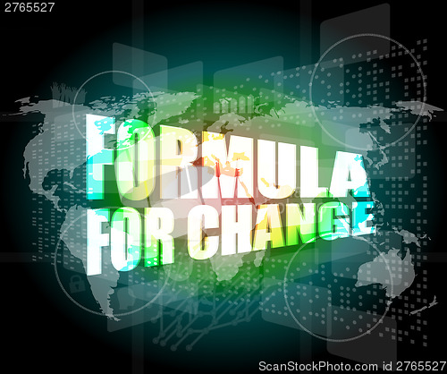 Image of formula for change word on digital touch screen