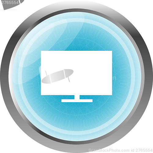 Image of tv icon button, design element isolated on white
