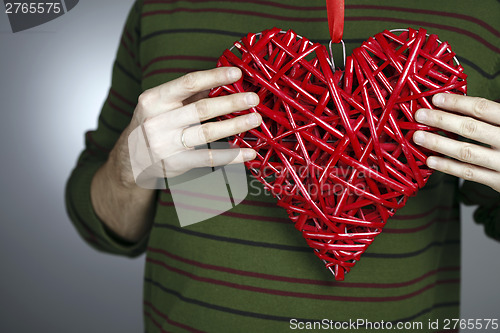 Image of Hand made red heart