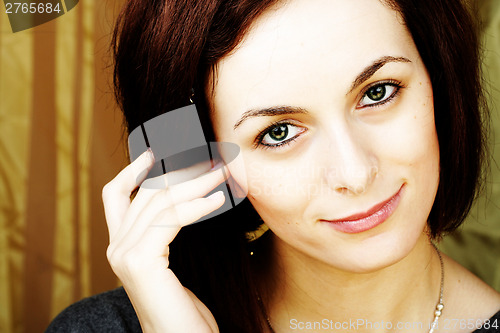 Image of Woman with green eyes