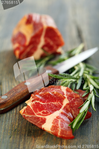 Image of Smoked pork and rosemary.