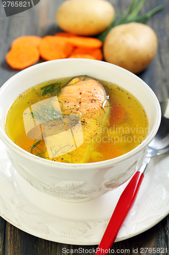 Image of Soup with trout.