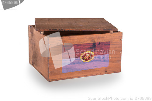 Image of Wooden crate isolated on a white background