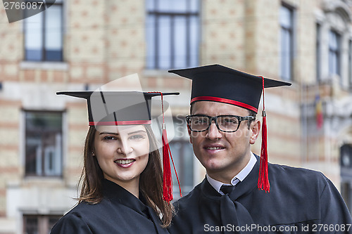 Image of Portrait of a Couple in the Graduation Day