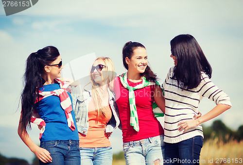 Image of beautiful teenage girls or young women having fun