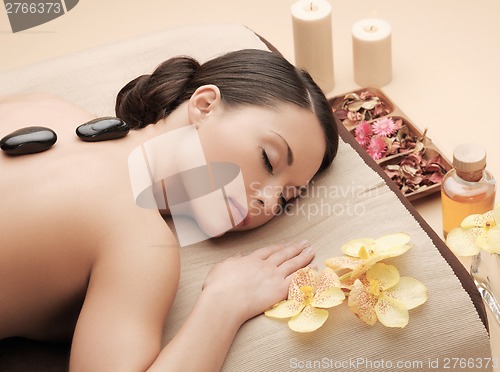 Image of beautiful woman in spa salon