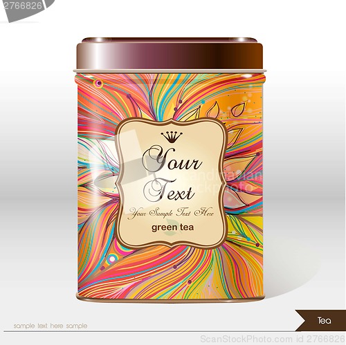 Image of Vector box tea with place for your text.