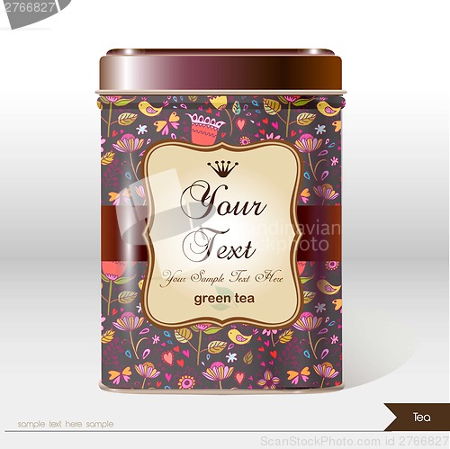 Image of Vector box tea with place for your text.