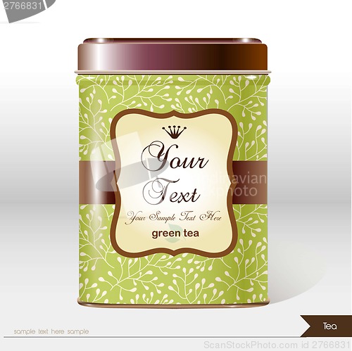 Image of Vector box tea with place for your text.