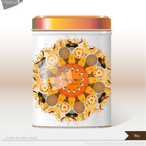 Image of Vector box tea with place for your text.
