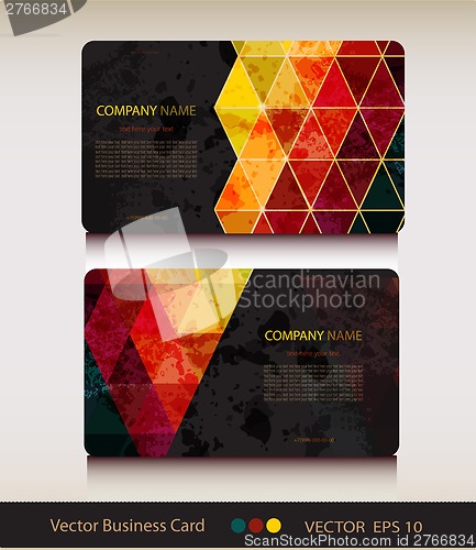 Image of Set of abstract geometric business card