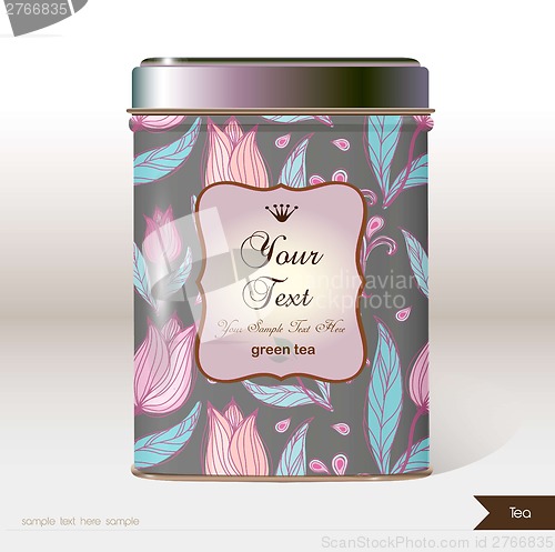 Image of Vector box tea with place for your text.