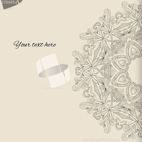 Image of Circle lace hand-drawn ornament card