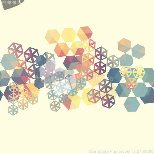 Image of Abstract background with multicolor hexagons