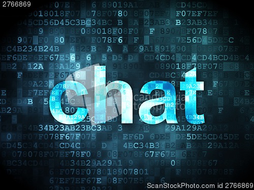 Image of SEO web development concept: Chat on digital background