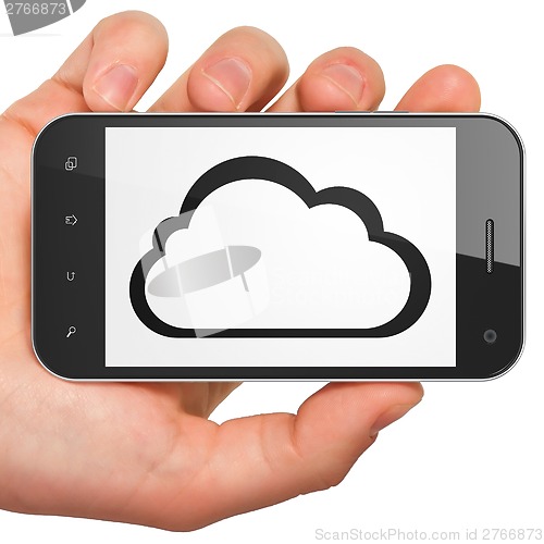 Image of Cloud technology concept: Cloud on smartphone