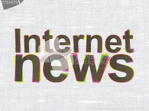 Image of News concept: Internet News on fabric texture background