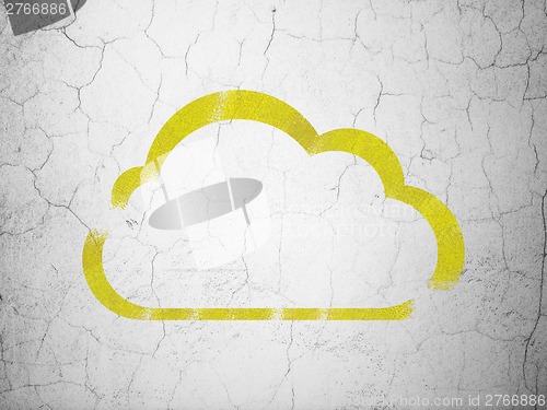 Image of Cloud networking concept: Cloud on wall background